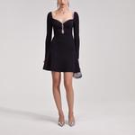 Self-portrait Женское черное платье с длинными рукавами Self portrait - фото 7