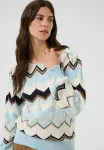Свитер crnetes Cream, Cashmere Blue Zigzag - фото