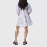 Женское платье с коротким рукавом синее GANNI - фото 6