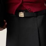 Короткая юбка из зернистой ткани Miu Miu, черный - фото 4