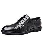 Мужские туфли GZZ черные на низком каблуке - фото 2