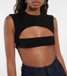 Укороченный топ с вырезом Mônot, черный - фото 4