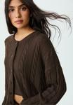 Кардиган Stradivarius Cardigan, Dark Brown - фото 4