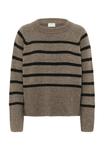 Джемпер Kaffe KAerin Knit Pullover, Morel Melange Black Stripe/Gunmetal - фото 4