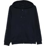 Худи с капюшоном на молнии и логотипом EMPORIO ARMANI, синий - фото