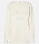 Хлопковый свитер с логотипом Chloé, Coconut Milk - фото
