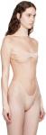 Бежевое пудровое боди со вставками Mugler - фото 4