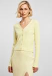Кардиган Urban Classics LADIES SHORT RIB KNIT CARDIGAN, цвет Softyellow - фото