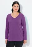 Джемпер Ulla Popken LANGARM BASIC & V-AUSSCHNITT, Purple - фото