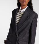 Двубортное хлопковое пальто Brunello Cucinelli, Blu - фото 4