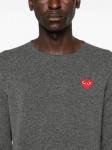 Comme Des Garçons Play шерстяной джемпер с нашивкой, серый - фото 6
