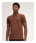 Рубашка-Поло с двойной отделкой Fred Perry, коричневый - фото 3