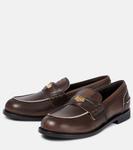 Декорированные кожаные лоферы Miu Miu, Ebano - фото 5