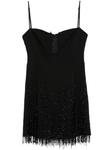 Мини-платье NISSA с бахромой, черный - фото