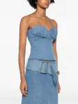 Топ-бюстье из денима со сборками Rowen Rose, синий - фото 3