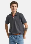 Рубашка-Поло reg с контрастным рисунком Gant, Antracit Melange - фото