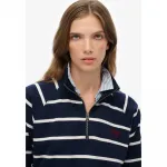 Толстовка Superdry Ath Essential Stripe half zip, синий - фото 6