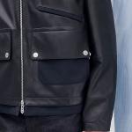 HERMES Кожаная куртка мужская черная - фото 7