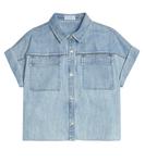 Украшенная джинсовая рубашка Brunello Cucinelli, синий - фото