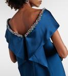 Платье Салли из крепа с декором Safiyaa, Peacock With Multi-Brights - фото 6