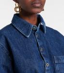 Асимметричное джинсовое платье-рубашка Off-White, синий - фото 4