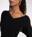 Платье макси с рюшами Ganni, черный - фото 4