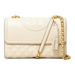 TORY BURCH Кремовая сумка Флеминг трансформер через плечо - фото 2