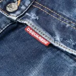 Каменные облегающие потертые джинсы DSQUARED 2, синий - фото 8