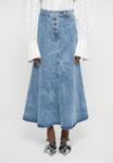 Юбка A.W.A.K.E. MODE FLARED SKIRT, Indigo Acid Wash/Bleached Denim - фото