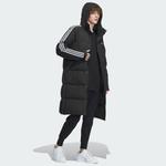 Куртка 3 полоски длинные пуховики Adidas, черный - фото 4