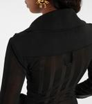 Платье-рубашка в полоску La robe Manta Jacquemus, черный - фото 6