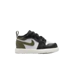 Кроссовки Air Jordan Air Jordan 1 Low ALT TD 'Black Toe Medium Olive', черный - фото