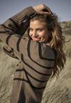 Джемпер Kaffe KAerin Knit Pullover, Morel Melange Black Stripe/Gunmetal - фото