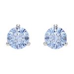 Swarovski Родированные серьги-гвоздики унисекс синие - фото