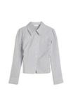 Блуза Bershka Button-down blouse, Grey - фото 4