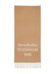 Шарф с бахромой Acne Studios, коричневый - фото