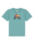 Футболка wat? Apparel, цвет teal monstera - фото