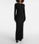 Платье макси из крепа Toteme, черный - фото 2