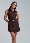 Платье-рубашка STASS BWLDR, коричневый - фото