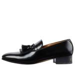 Кроссовки leather tassel loafers 'black' Gucci, черный - фото