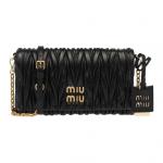 MIU MIU Кожаная сумка через плечо, черная - фото