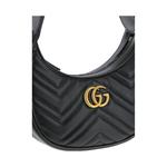 Сумка gg marmont half-moon-shaped mini bag 'nero' Gucci, черный - фото 4