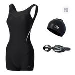 Купальник слитный One piece LINING, черный - фото