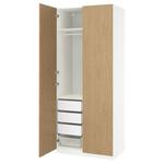 Гардероб PAX/STORKLINTA IKEA, 100x60x236 см, цвет white/oak effect - фото