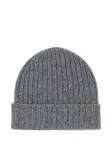 Кашемировая шапка бини в рубчик Boggi Milano, серый - фото