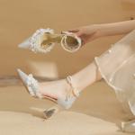 Ainer-cat Ainer cat Chunky Heel High Heels 8cm Women's Silver - фото 7