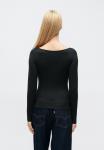 Топ Hollister Co. FLAT SLASH NECK, Black - фото 3