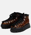 Ботильоны из телячьей шерсти с леопардовым принтом Junya Watanabe, коричневый - фото 5