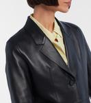 Кожаное пальто со вставками Toteme, черный - фото 4