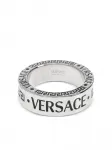 Кольцо с логотипом VERSACE, серебяный - фото